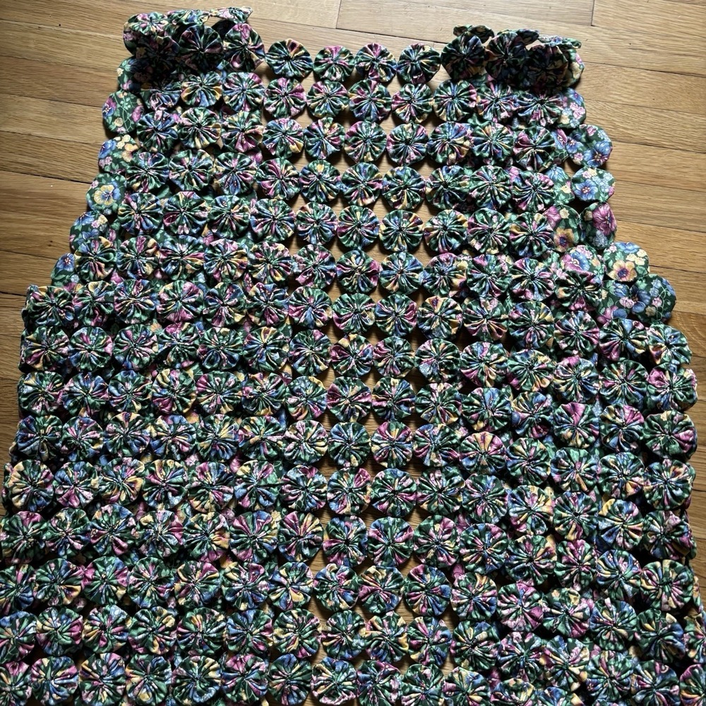 VTG Homemade Rosettes Vest Multicolor Floral Women's OS Unique Artsy Art To Wear - Picture 8 of 8